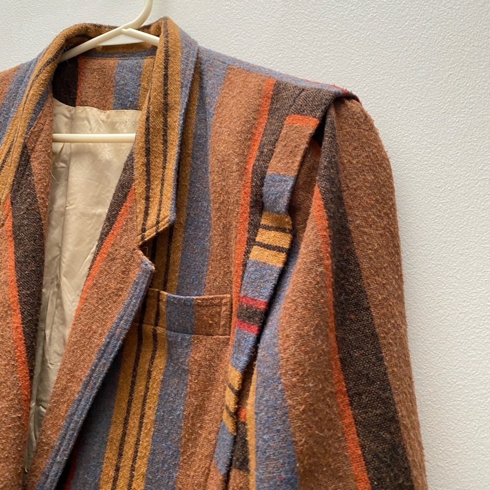 Vintage - Bohemian 1970 Striped Blazer with Blue Buttons - Picture 7 of 7